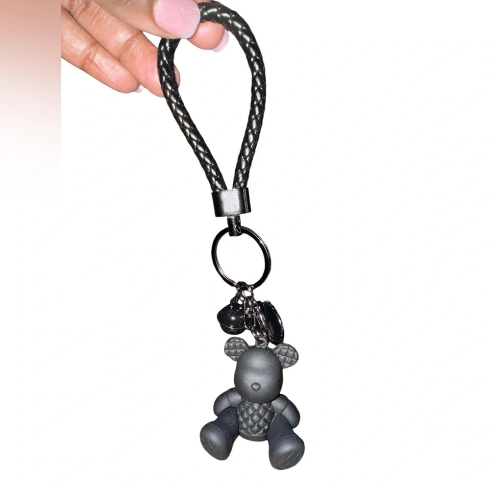 Bear Charm Black With Braided Rope For Gifts,Bags, Backpacks, And Satchels NWT - Picture 5 of 7